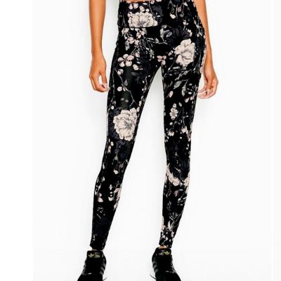 VICTORIA’S SECRET~HIGH RISE~BLACK FLORAL LEGGING~WITH POCKETS~SIZE 6